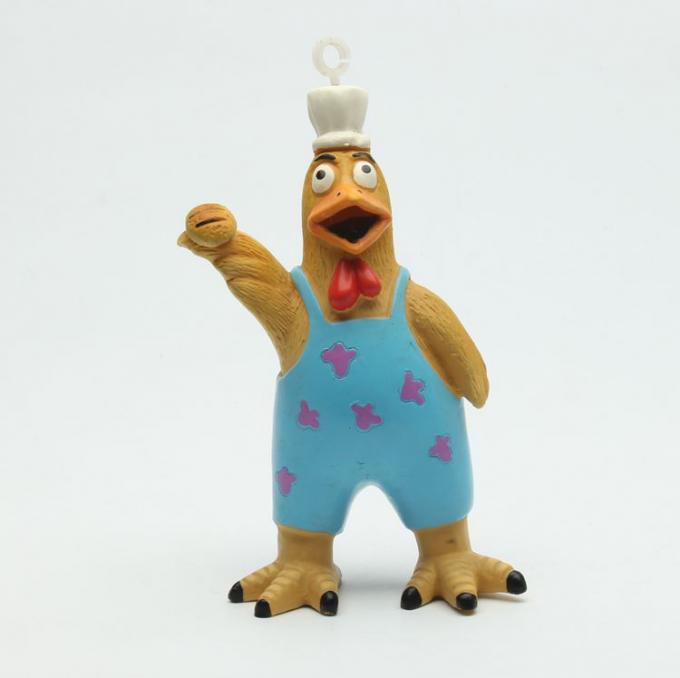 Colorful Rooster Latex Pet Toys / Adorable Squeaky Rubber Chicken Dog Toy