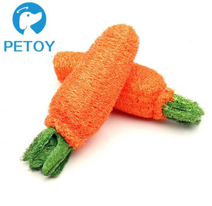 Cute Carrot Loofah Durable Pet Toys / Bright Color Big Dog Rope Toys