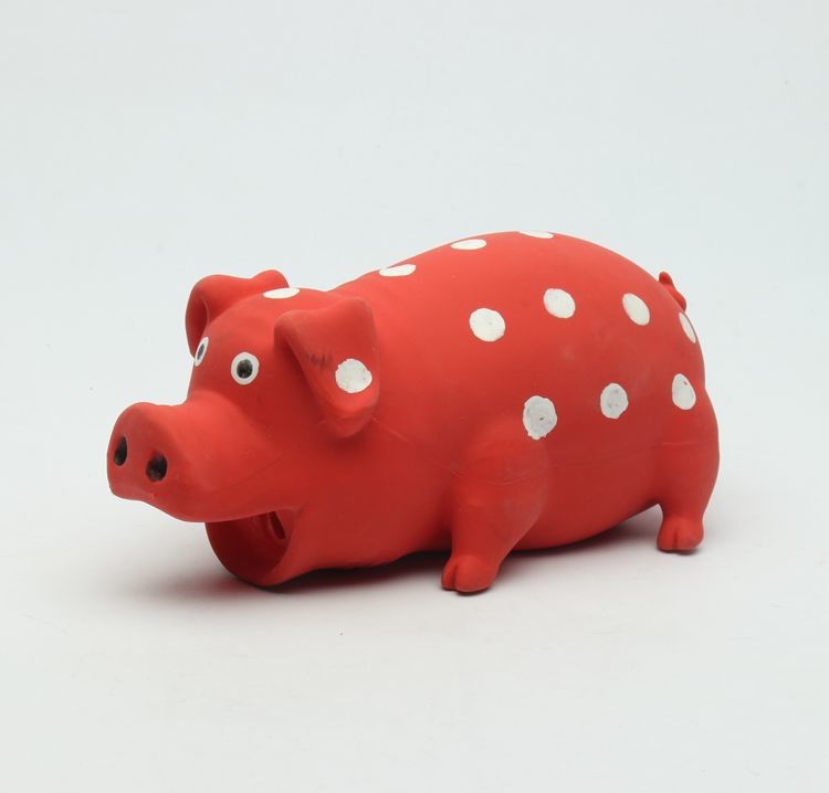 Small Cute Durable Squeaky Dog Toys / Eco Friendly Rubber Pig Toy For