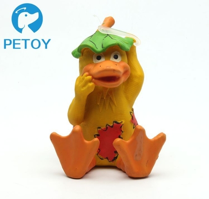 Fashionable Funny Squeaky Rubber Duck Dog Toy Customized Color Unique Design
