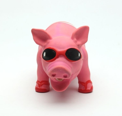 Wholesale latex pig dog toy classic dog toy with squeaky sound cool with sunglasses