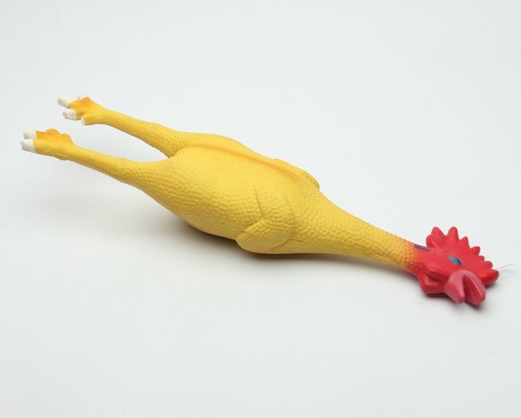 Yellow Interactive Noise Making Rubber Chicken Dog Toy ODM Service