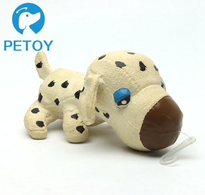 Eco - Friendly Squeaker Latex Pet Toys PP Cotton Stuffed Dog With Tail