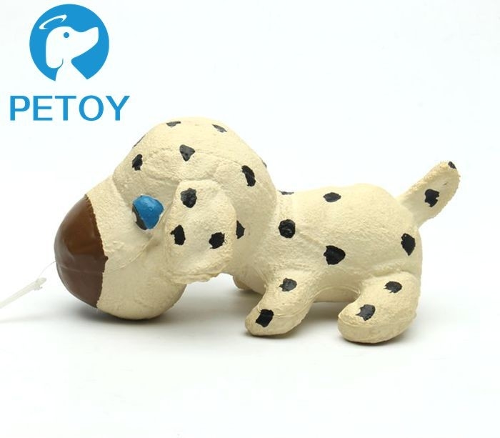 Eco - Friendly Squeaker Latex Pet Toys PP Cotton Stuffed Dog With Tail