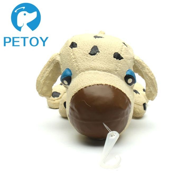 Eco - Friendly Squeaker Latex Pet Toys PP Cotton Stuffed Dog With Tail