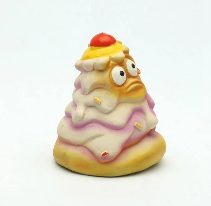 Funny Cake Shape Latex Pet Toys / Colorful  Latex Squeaky Dog Toy PT-L004