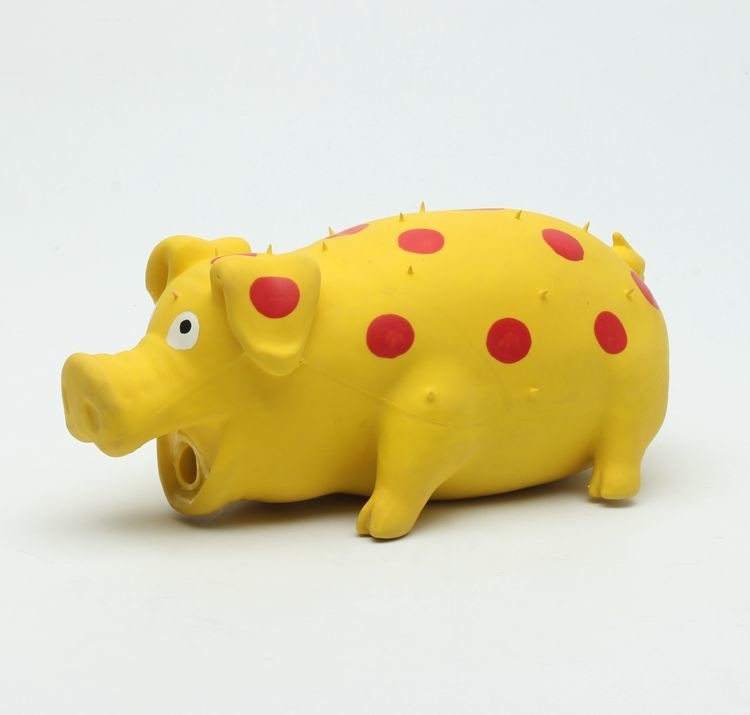 Non toxic pet toy eco-friendly Squeaky Pig Latex Toy with PP Cotton Stuffing
