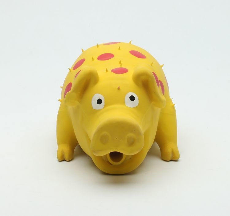 Non toxic pet toy eco-friendly Squeaky Pig Latex Toy with PP Cotton Stuffing