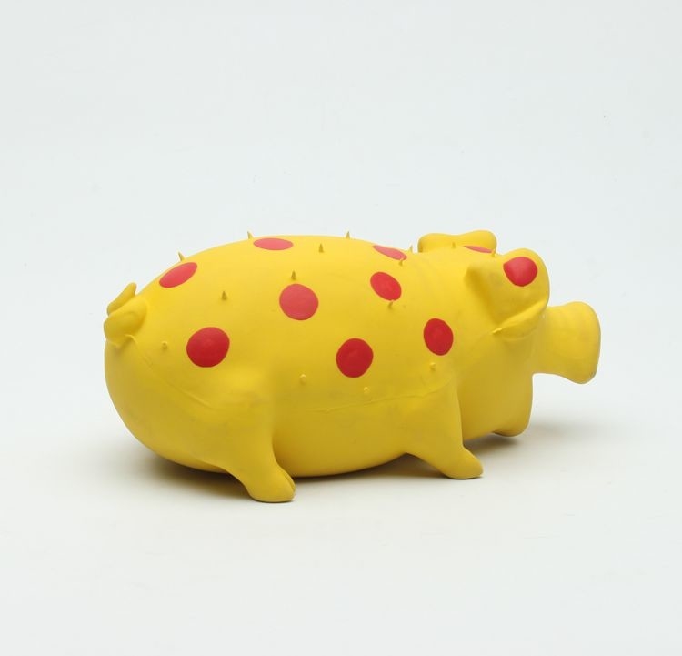 Non toxic pet toy eco-friendly Squeaky Pig Latex Toy with PP Cotton Stuffing