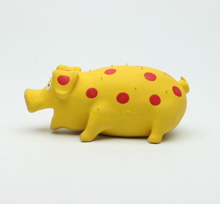Non toxic pet toy eco-friendly Squeaky Pig Latex Toy with PP Cotton Stuffing