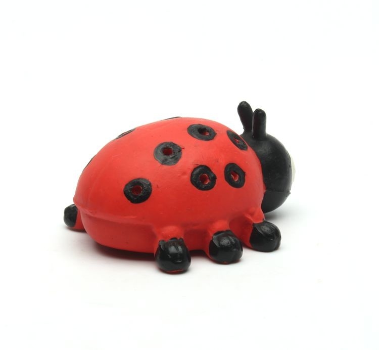 Red Eco - Friendly Latex Pet Toys Cute Bug Pet Shape Customized Size