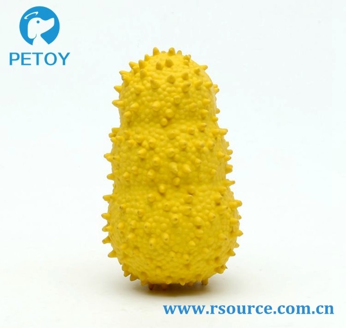 Teeth cleaning Spiky Squeaky rubber latex toy for dogs