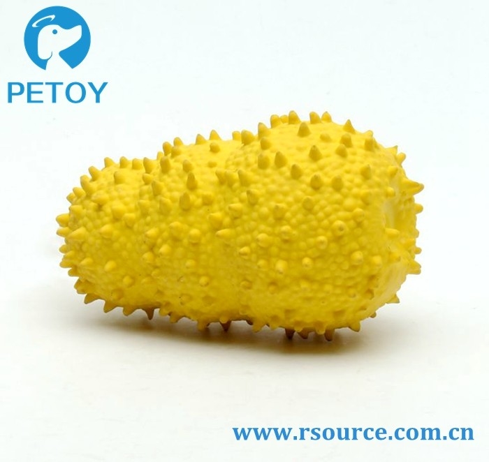 Teeth cleaning Spiky Squeaky rubber latex toy for dogs