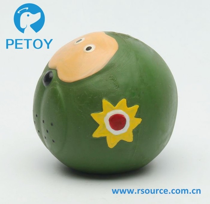 Funny face small latex soft toy dog ball