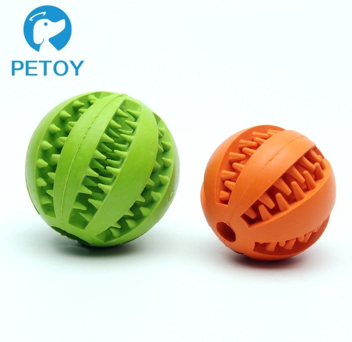 Hard Rubber Chew Toys Ball Dog Treat Chew Toys For Dog Teeth Cleaning