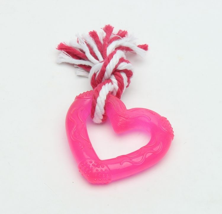 Eco - Friendly Cute TPR Dog Toy For Bulldogs Heart Star Round Shape