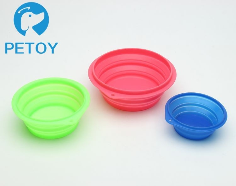 Colorful Silicone Dog Travel Water Bowl  Eco - Friendly Customized Size